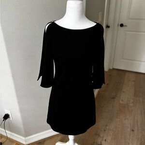Trina Turk Black Cold Shoulder Sheath Dress